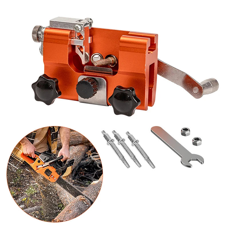 Manual Chainsaw Sharpener - Hand Crank Sharpening Tool for Electric & Gas Chainsaws