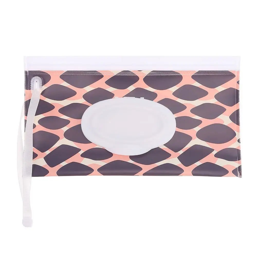 Hot Refillable EVA Wet Wipes Bag Cosmetic Pouch Tissue Box Wipes Holder Flip Cover Snap-Strap Carrying Case Stroller Accessories