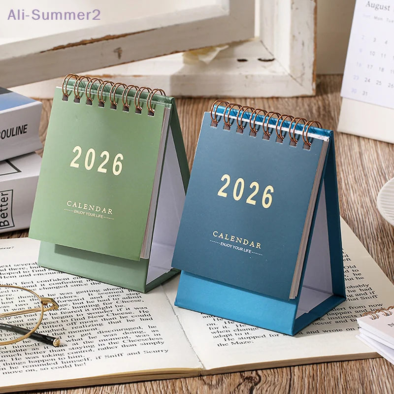 2026 Simple Calendar Small Desk Calendar Creative Coil Calendar Planner Desktop Decoration Office Stationery