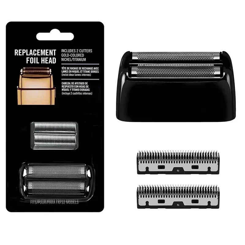 Replacement Head Foil & Cutters Blade Fit For BaBylissPRO Barberology FXFS2 Double Foil Electric Shaver ，For BaByliss Razor