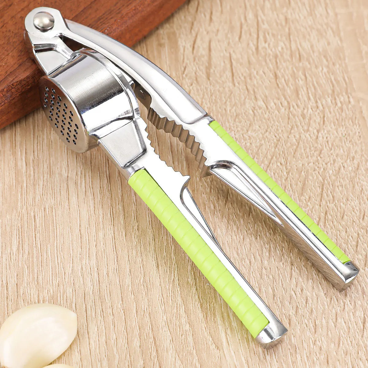 Premium Stainless Steel Garlic Press - Professional Kitchen Mincer & Crusher