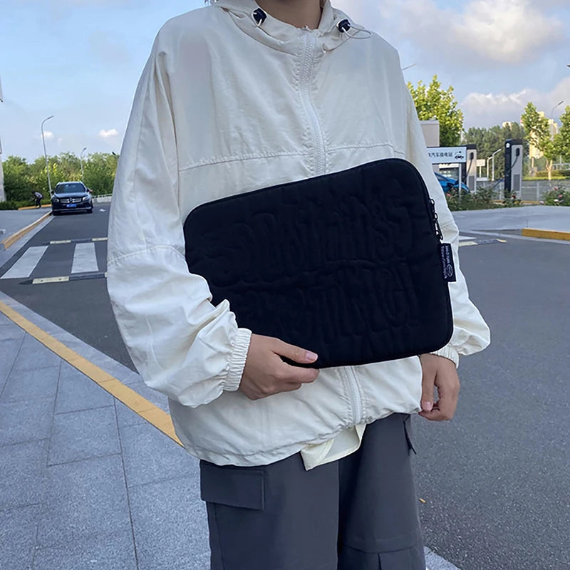 Embroidery Pattern Cute Shockproof Laptop Sleeve Case Bag 11 13 14 Inch For Macbook Ipad For Laptop And Tablet Pouch