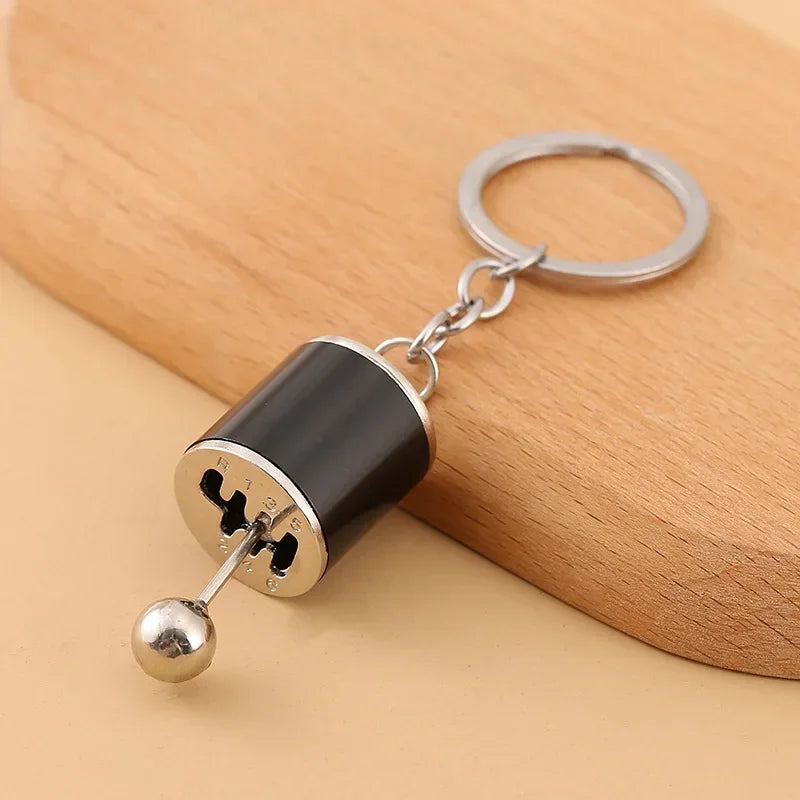 Automotive Gear Head Keychain - Speed Gearbox Keyring with Turbo Hub & Brake Disc Design