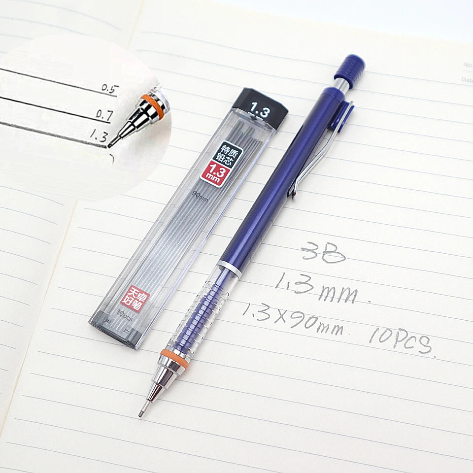 3pcs Mechanical Pencil 1.3mm 3B Pencil Lead Refills High Quality Automatic Pencil Drawing Sketch Office Supplies Stationery