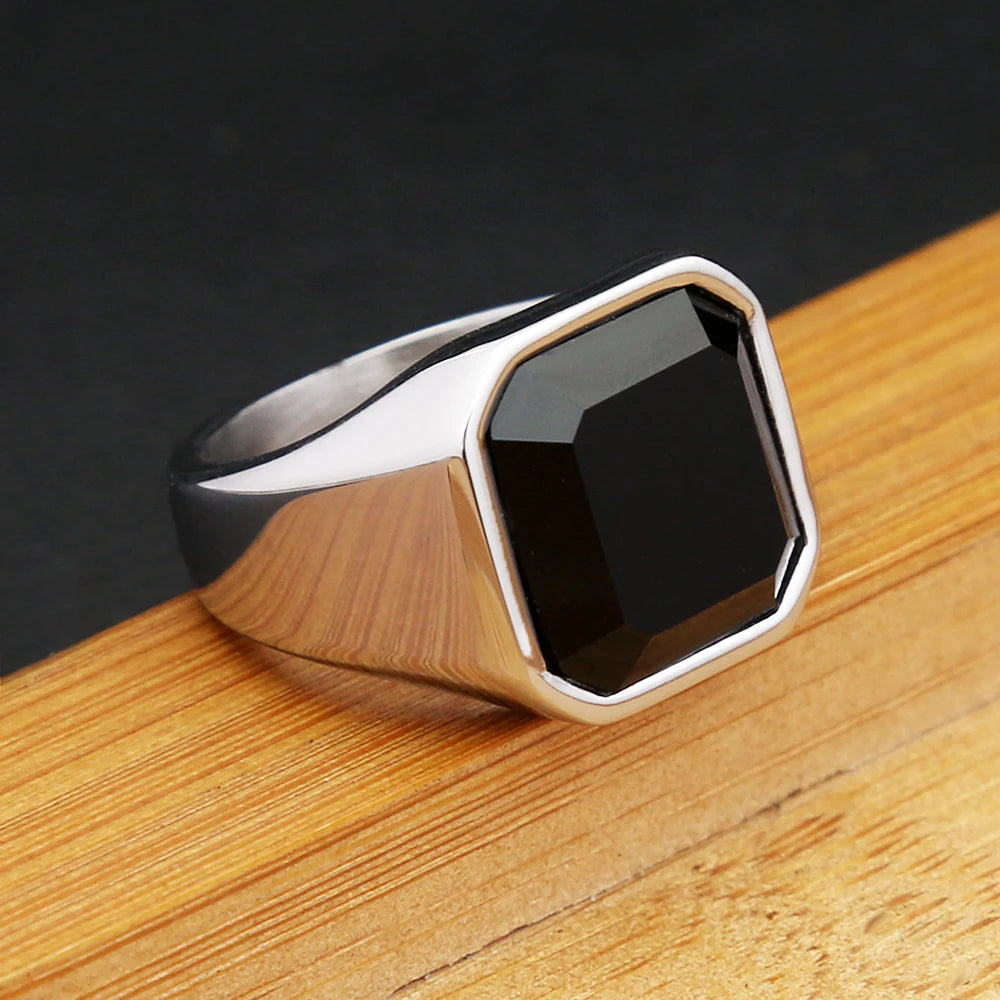 Gothic Dragon Claw Ring - Vintage Stainless Steel Black Stone Statement Ring