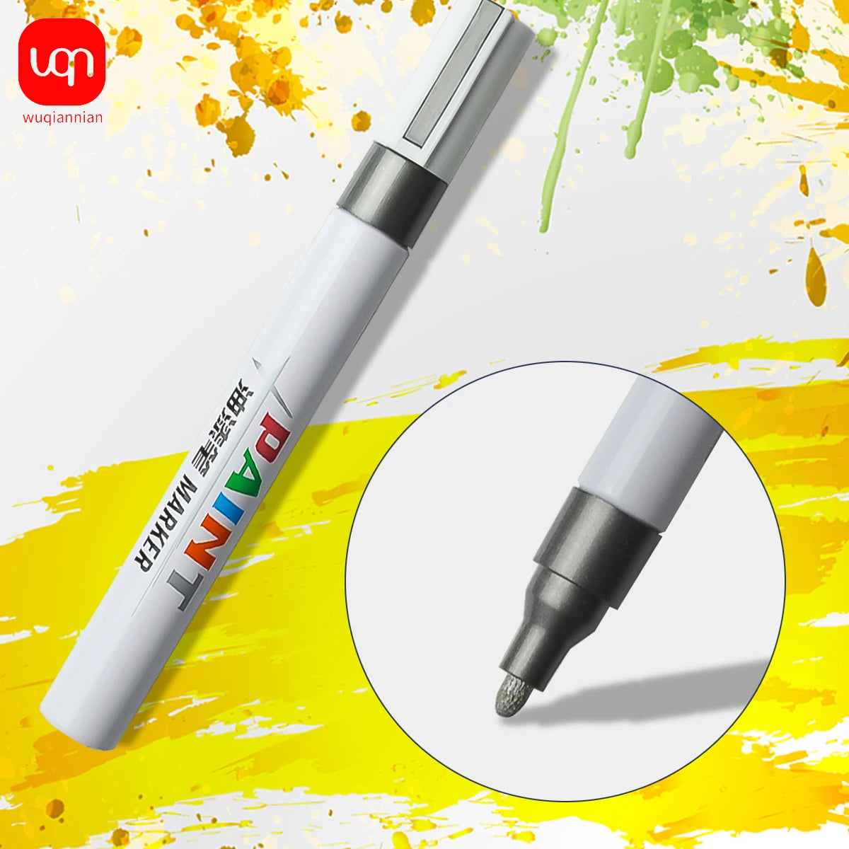 WQN-1PC Business Office Student Paint Pen, Waterproof Permanent Tire Position Marking Pen, Multi-Color, School Office Stationery
