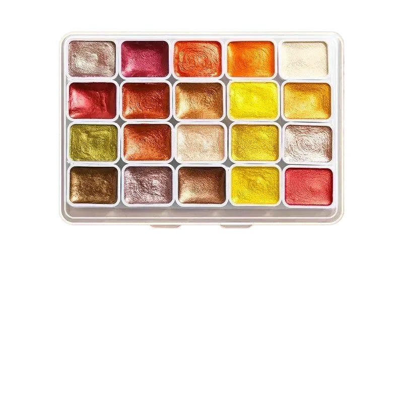 20/80-Colors Metal Watercolor Painting Set, New Portable Box With Sparkling Pearl Solid Watercolor Painting, Art Supplies