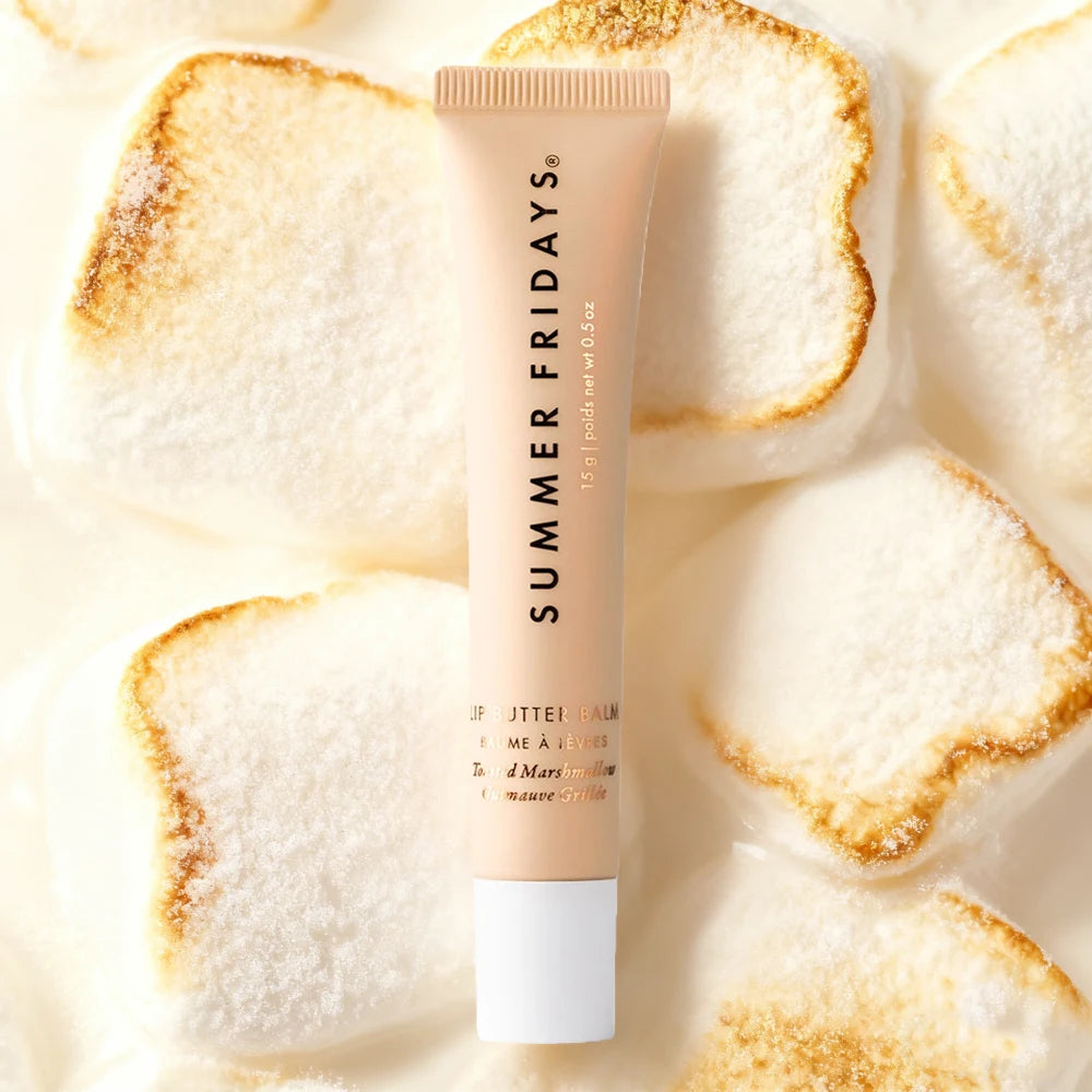 Summer Fridays The Holiday Trio Set Lip Butter Balm in Hot Cocoa Toasted Marshmallow Jet Lag Mask Moisturizer Lip Gloss Skin