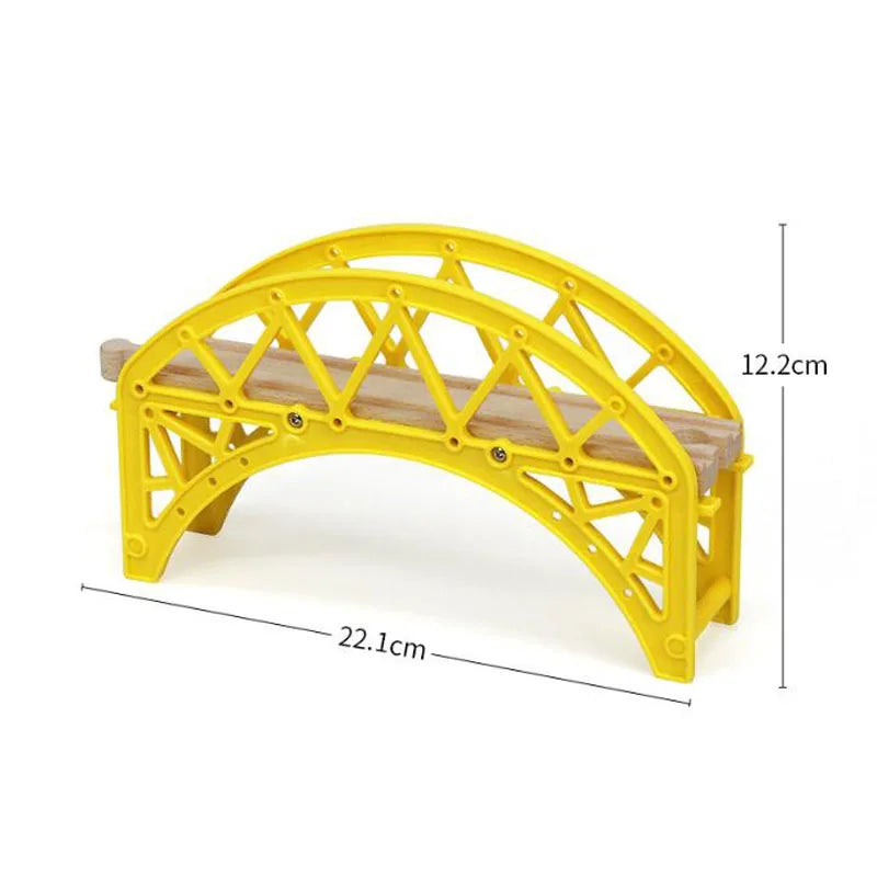 Wooden Train Track Set Accessories Track Expansion Part Wooden Railway Scene accessories Bridge Christmas Gift For Toddlers