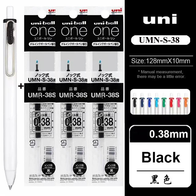 1Pc UNI Uniball ONE Gel Pen UMN-S-38 0.38mm Thick Ink Black Technology Small Thick Core Quick Drying Smooth Writing School Suppl