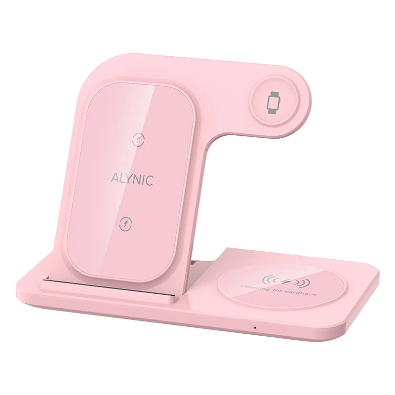 Premium 3-in-1 Wireless Charging Station - Fast Charger for iPhone, Watch & AirPods