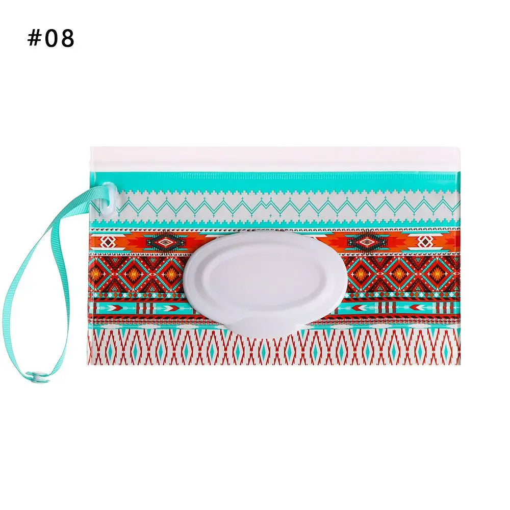 Hot Refillable EVA Wet Wipes Bag Cosmetic Pouch Tissue Box Wipes Holder Flip Cover Snap-Strap Carrying Case Stroller Accessories