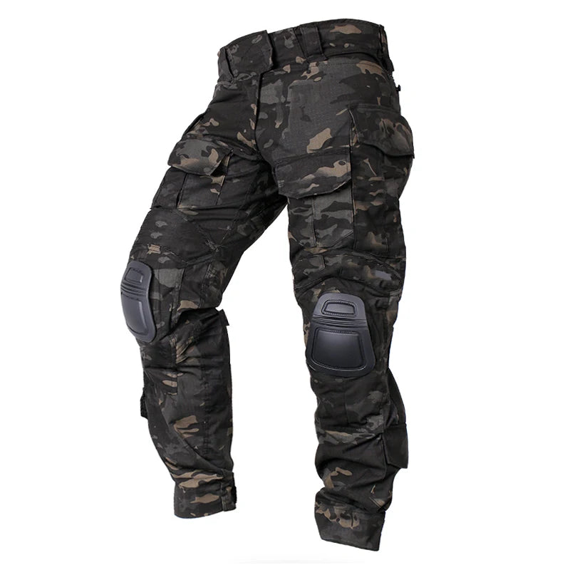 Men's Hunting Paintball Multicam Camouflage with Knee Pads Tactical Pants man Combat uniform Military Trousers Work clothing