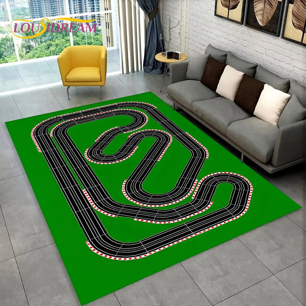 Child Playmat Highway City Traffic Playroom Area Rug Large,Carpet Rug for Living Room Bedroom Decor,Kids Play Non-slip Floor Mat