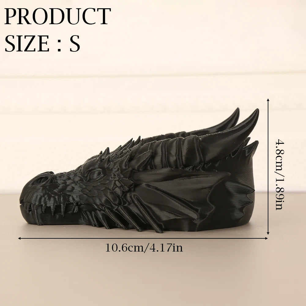 Cross-Border Gothic Dark Style Dragon Head Shaped Desktop Jewelry Storage Tray For Personalized Dark-Style Home Desktop Soft Dec