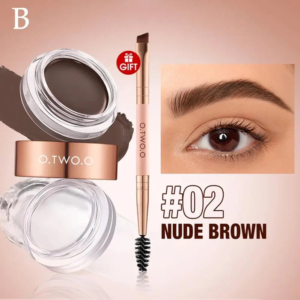 3 Colors Eyebrow Pomade Cream Waterproof Long Lasting Creamy Texture Eye Brow Tint Enhancers Makeup Cosmetics With Brush