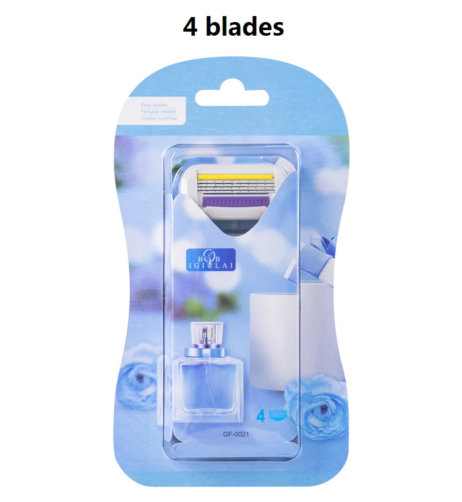 High Quality Women Body Hair Bikini Aloe Strip Safety Razor Blade Set Female Venus Shaver Replacement Heads