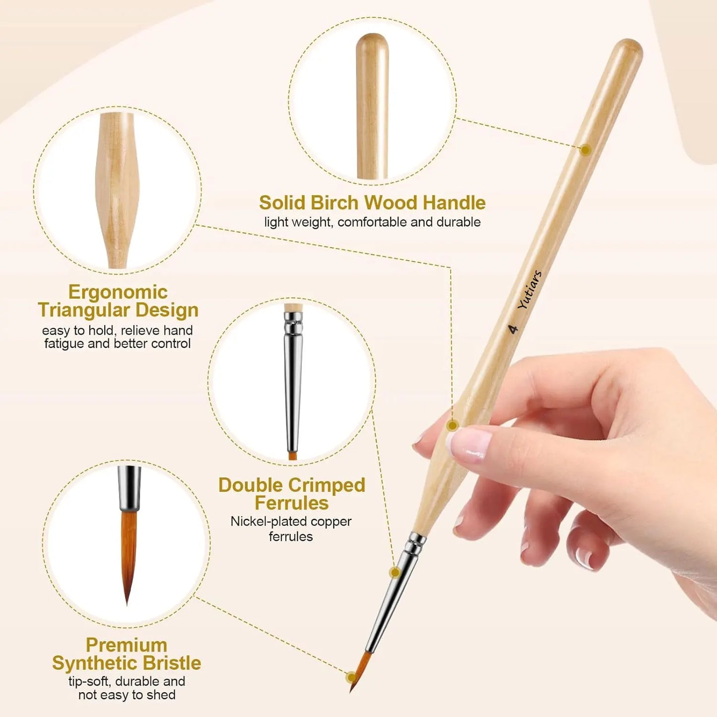 11pcs Miniature Paint Brushes Micro Detail Brush Set Nylon Hair Artist Acrylic Paint Brushes Different Sizes Fine Detail