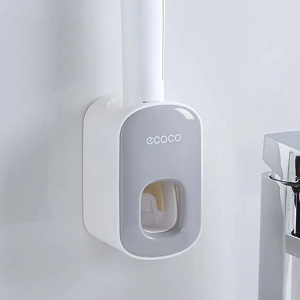 Wall-Mounted Automatic Toothbrush Holder & Toothpaste Dispenser