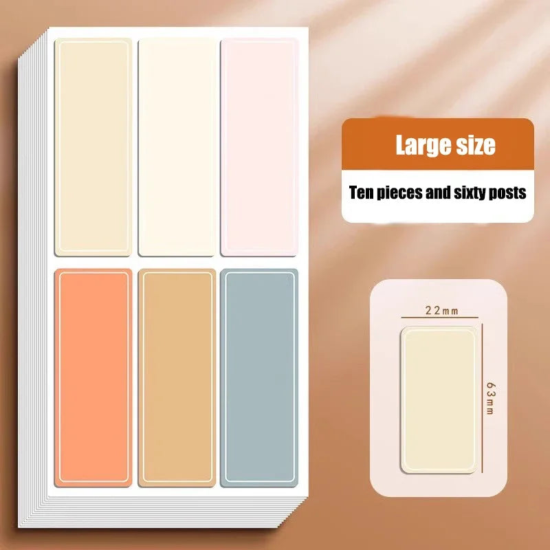 Colored Self-adhesive Paper Waterproof Label Stickers Self-adhesive Handwritten Name Stickers Name Stickers Date and Food Labels