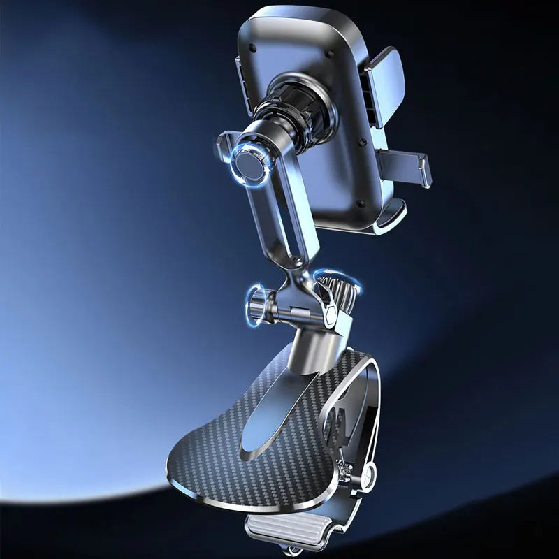 Premium Car Dashboard Phone Holder - Gravity Auto-Lock Mount with Mirror