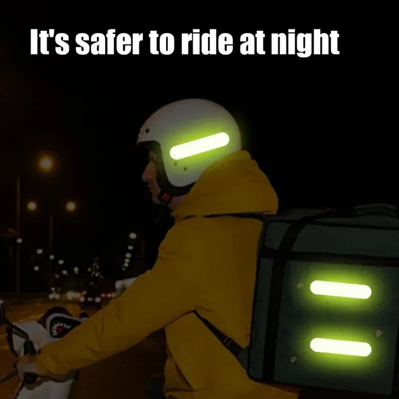 80-10PCS Car Helmet Safety Warning Reflective Sticker High Visibility Waterproof Tapes Auto Accessories for Night Walking Riding