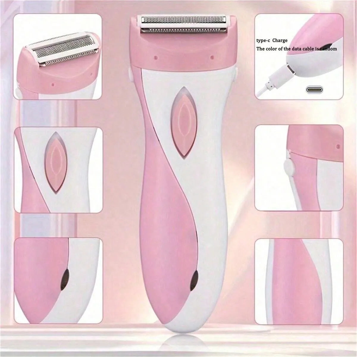 5-in-1 Women's Electric Shaver - Rechargeable USB Lady Epilator with Stainless Steel Blade