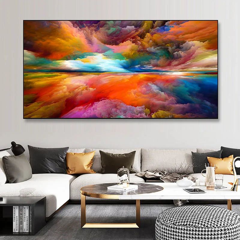 Abstract Colorful Canvas Painting Quadro Flower Posters and Prints Wall Art Pictures Cuadros Living Room Home Decor No Frame