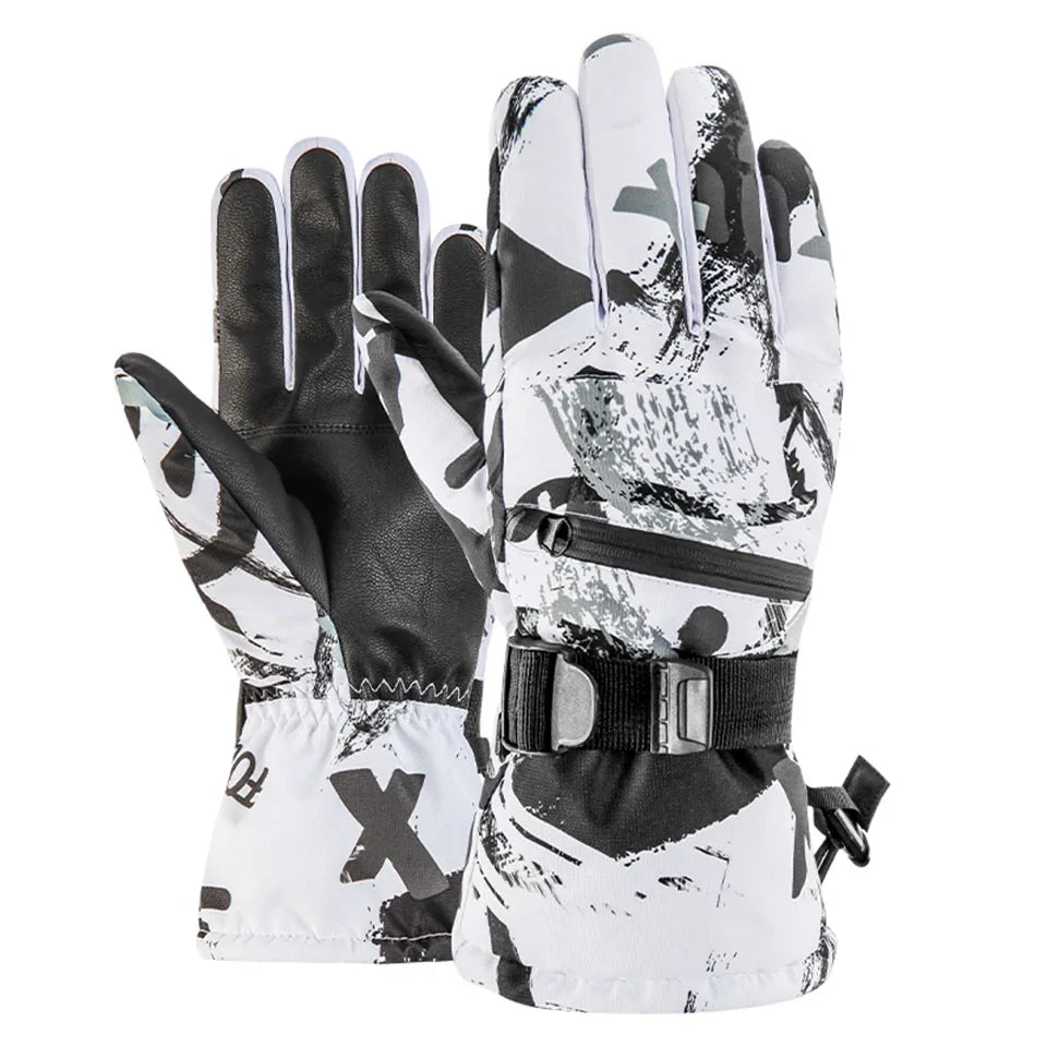 KoKossi Winter Fleece Thermal Ski Snowboard Gloves Windproof Warm Snow Sports Riding Gloves Waterproof Touch Screen Gloves