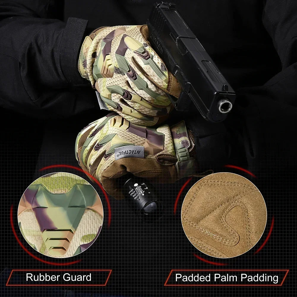 Tactical Glove Camo Gloves Combat Airsoft Bicycle Outdoor Hiking Shooting Paintball Working Hunting Full Finger Gloves for Men