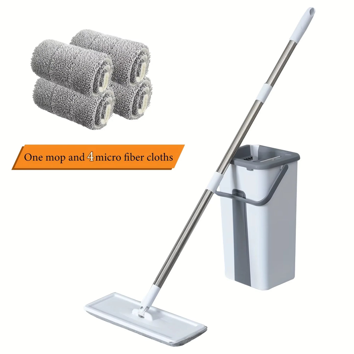 Professional Mop and Bucket Set - Self-Wringing Wet & Dry Cleaning System