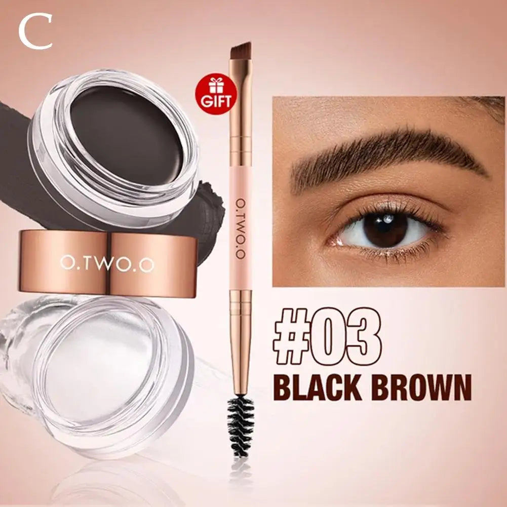 3 Colors Eyebrow Pomade Cream Waterproof Long Lasting Creamy Texture Eye Brow Tint Enhancers Makeup Cosmetics With Brush