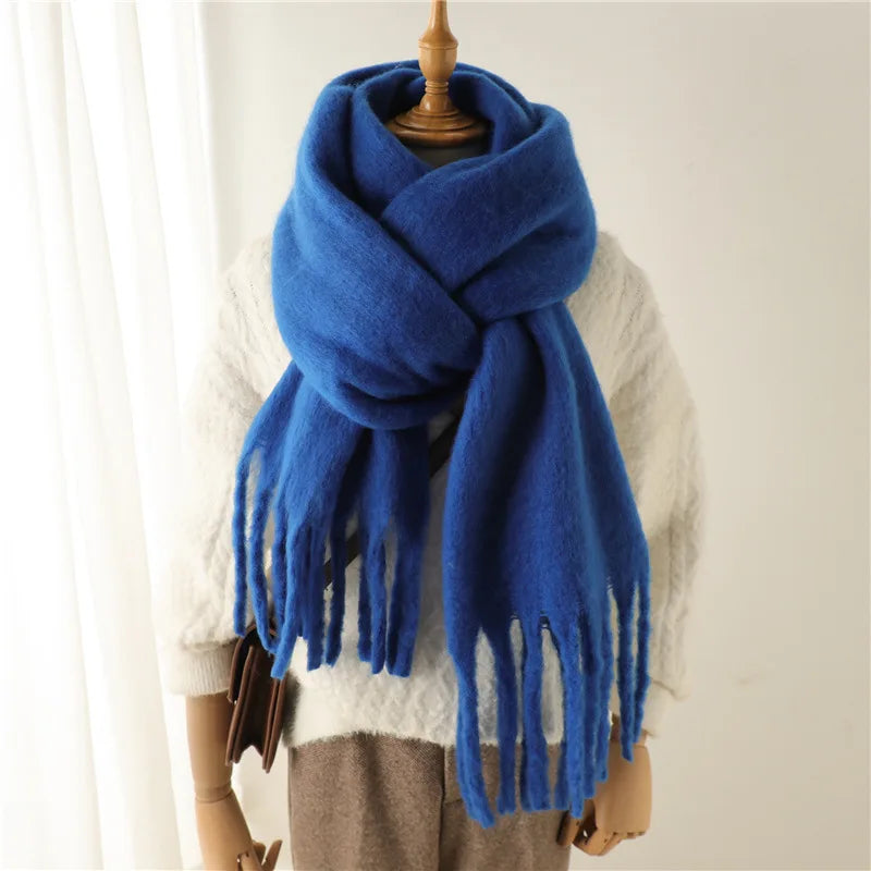 2025 Women's Luxury Winter Cashmere Scarves - Pashmina , Thick Blanket Wrap with Long Fringe for Him & Her Couple-style Scarves