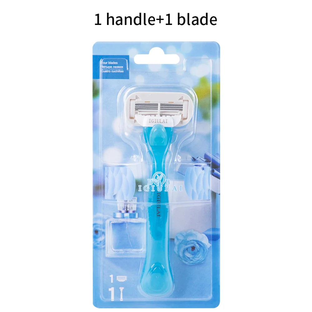 High Quality Women Body Hair Bikini Aloe Strip Safety Razor Blade Set Female Venus Shaver Replacement Heads