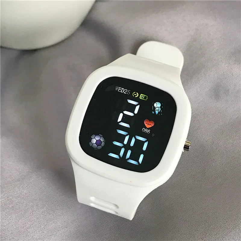 LED Digital Sports Watch - Waterproof Square Dial Silicone Wristwatch