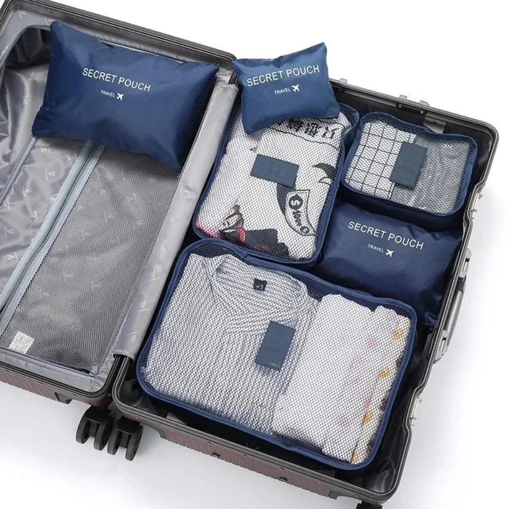 6 Pcs/Set Travel Storage Bag Protable Large Capacity Waterproof Luggage Clothing Underwear Storage Bag Travel Bag With Zipper