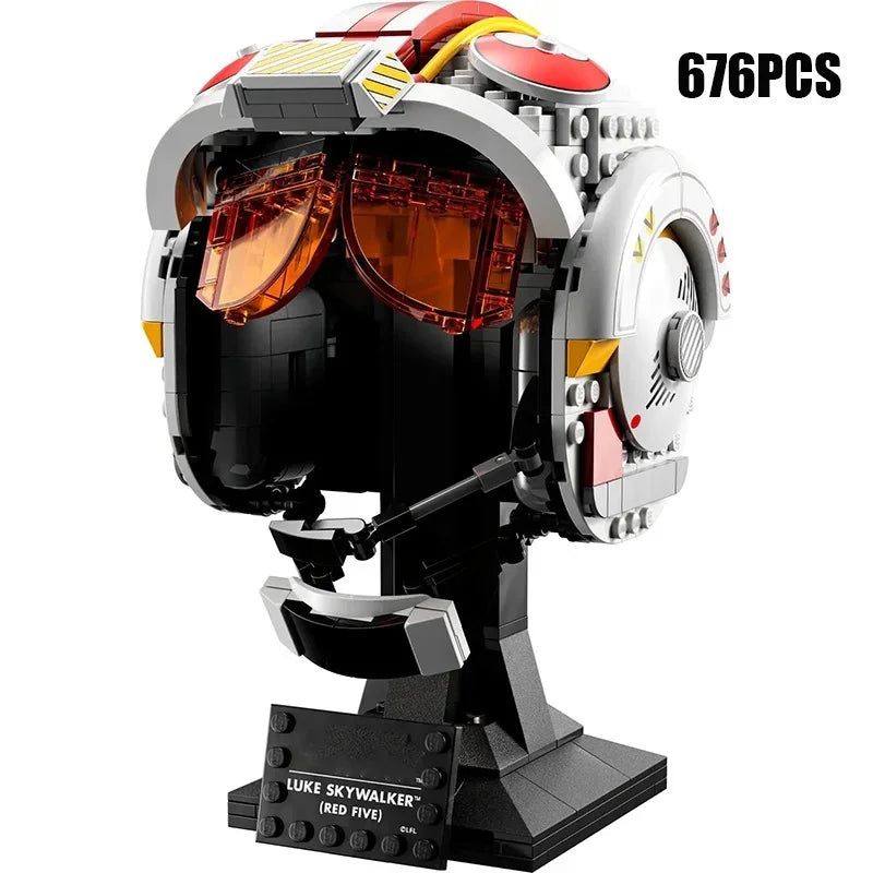 Space Wars Galaxy Warriors Helmet Building Blocks 75327 TIE Fighter Pilot Darth Vader The Mandalorian Luke Hat Bricks Toys Gifts
