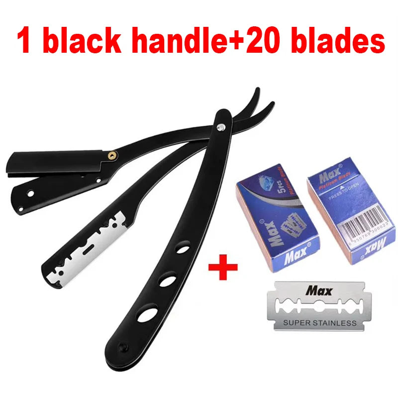KVIFO NEW Manual Shaver for Men Barbershop Razor Stainless Steel Shank Is Easy To Use Safety Razor Shaving Razor with Blades