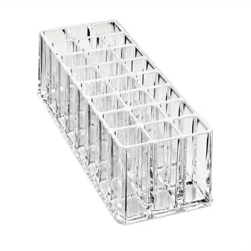 Premium 24-Slot Acrylic Makeup Brush Organizer & Lipstick Display