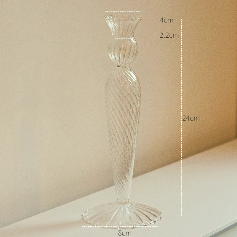 Modern Glass Candleholder Nordic Home Decor Clear Glass Candle Holder Candlelight Home Decoration Ornaments Candel Holder