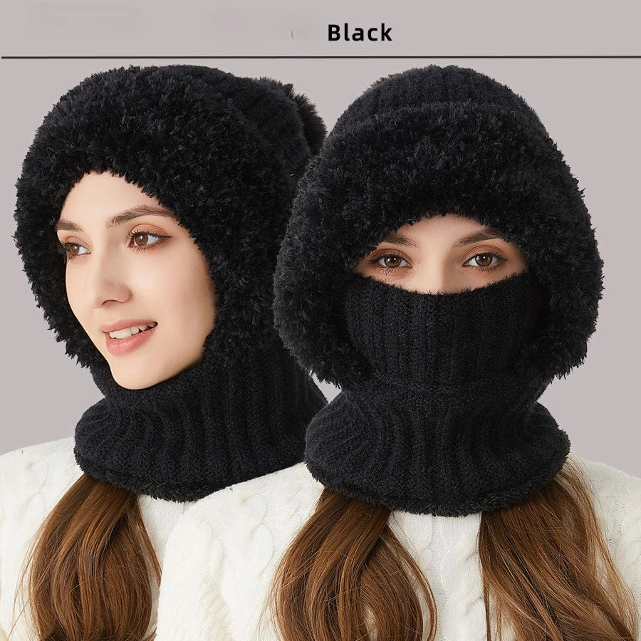 1pc Windproof Wool Ski Mask, Adjustable Elastic Winter Hat Scarf, Warm and Foldable, Suitable for Skiing and Outdoor Activities