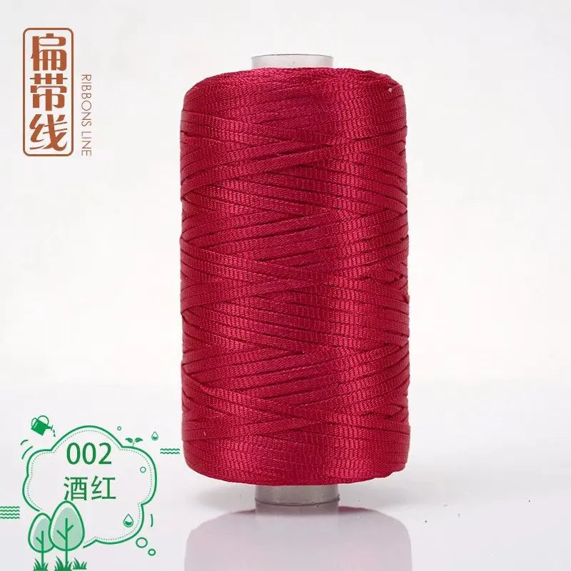 Flat line ice silk ice hemp bright silk hollow light body line summer sun hat hand-woven diy hook bag slipper cushion