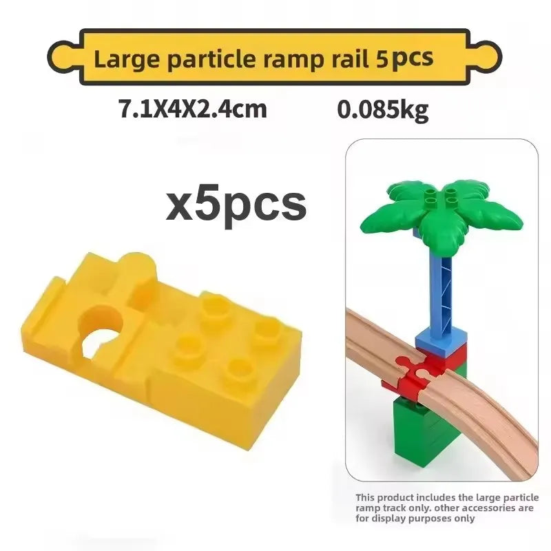 Kids Railway Toys Wooden Train Track Accessories Universal Plastic Blocks Clips Connectors Adapters fit for Brand Wooden Tracks