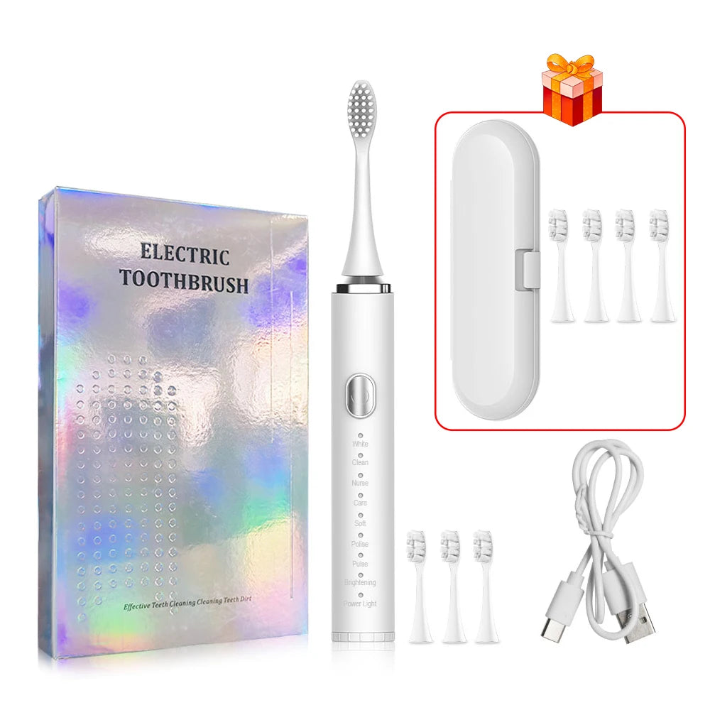 Sonic Electric Toothbrush - USB Rechargeable with Whitening Technology