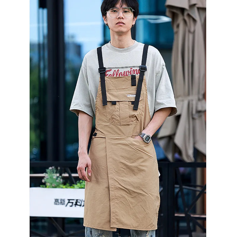 Fashion Work Apron Breathable Waterproof Multifunctional Pocket Apron Men's and Women's Workwear For a Variety of Occasions