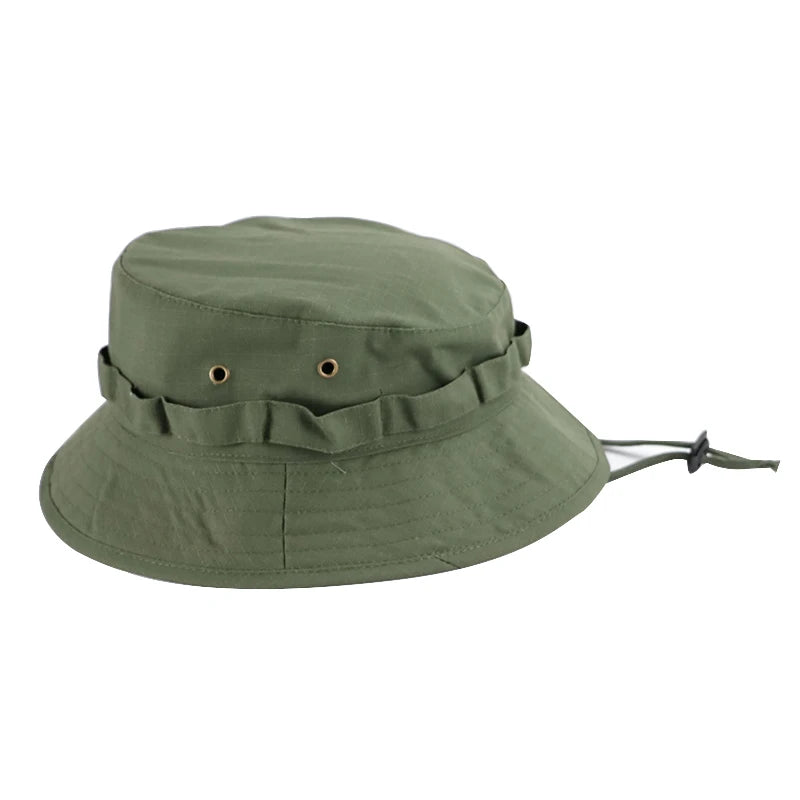 Men's Panama Hat Bucket Hat Tactical Sunscreen Camouflage Outdoor Travel Climbing Fishing Caps Training Beach Men's Hiking Hat