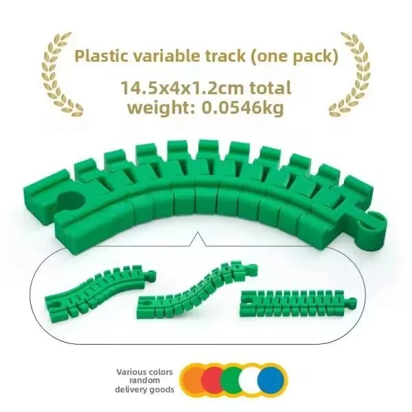 Wooden Train Track Accessories Plastic Flexible Tracks Turntable Slope Bridge fit for Brand Wood Tracks Railway Toys for Kids