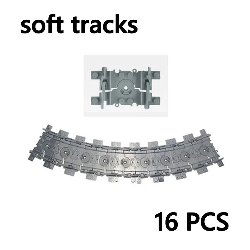 City Trains straight  Track Rail Bricks Model Uphill Tracks soft Flexible Switch curved Railway  Building Blocks kids Toys