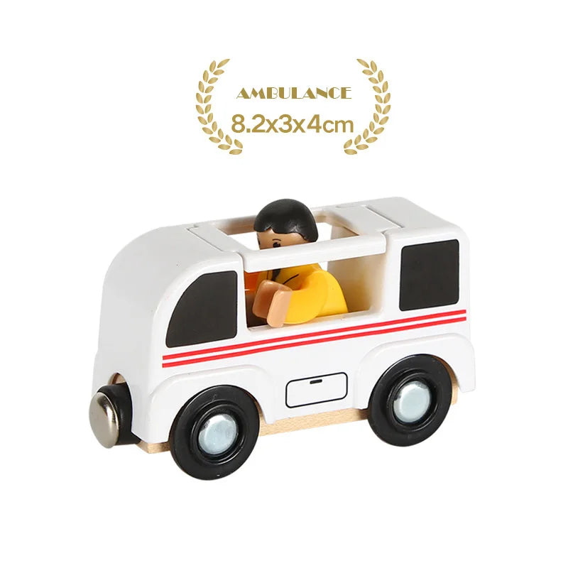 1PC Wooden Magnetic Train Wooden Railway Track Cars Truck Wood Track Accessories Fit for Biro Wooden Tracks Toys For Kids Gifts