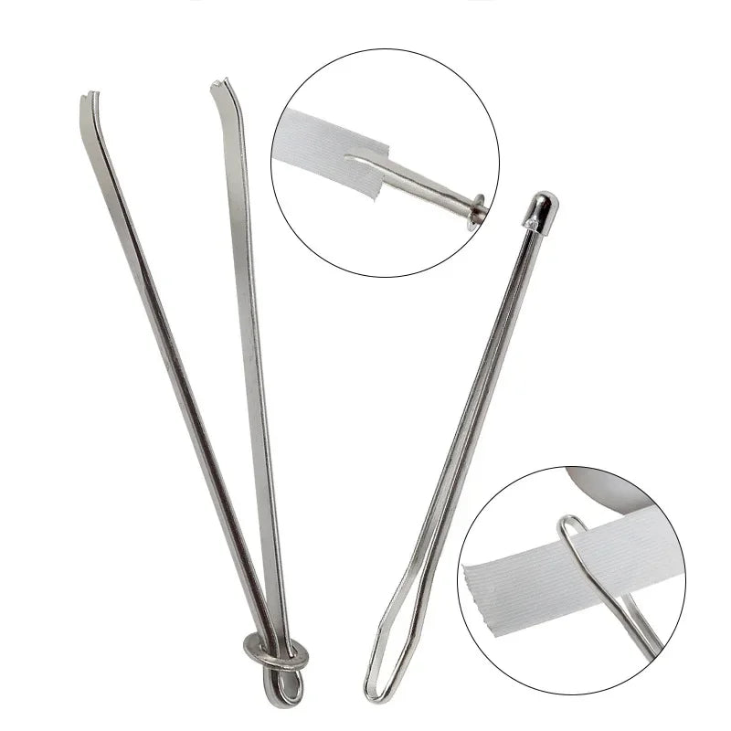 2/4pcs Stainless Steel Cited Clips Elastic Belt Wearing Rope Weaving Tool Bag Wrap Rope Wearing Sewing Accessories Sewing Tools